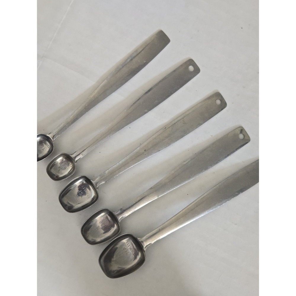5 Piece Foley Long Handle Stainless Steel Nesting Measuring Spoons Some Duplicat